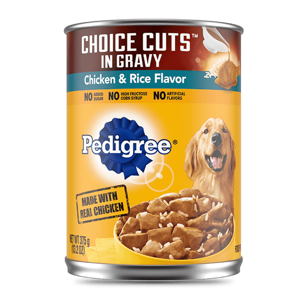 PEDIGREE® Wet Dog Food CHOICE CUTS® in Gravy with Chicken & Rice image 1