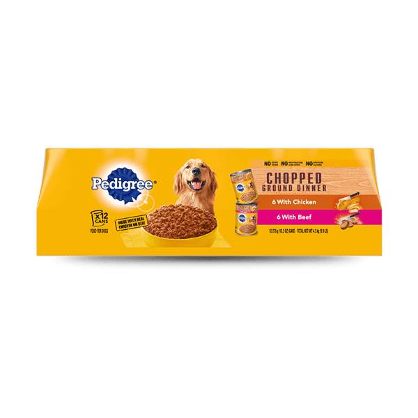 PEDIGREE® Chopped Ground Dinner with Beef & Chicken Wet Dog Food Variety Pack image 1