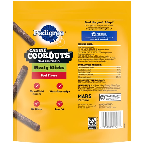 PEDIGREE® CANINE COOKOUTS™ Beef Flavored Meaty Sticks image 2