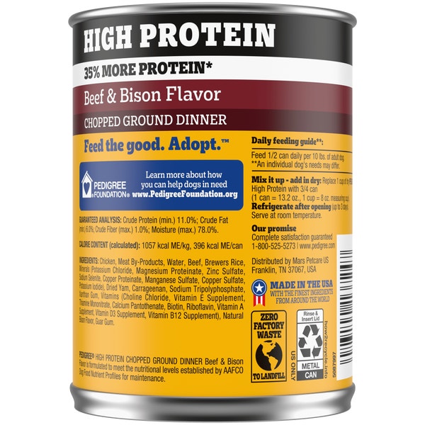 PEDIGREE® Can High Protein Chopped Beef & Bison Flavor image 2