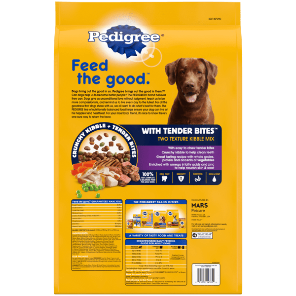 PEDIGREE® With Tender Bites Complete Nutrition Adult Dry Dog Food Chicken & Steak Flavor Dog Kibble image 2