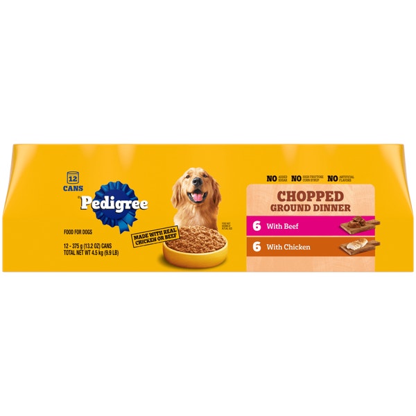 PEDIGREE® Chopped Ground Dinner with Beef & Chicken Wet Dog Food Variety Pack image 1