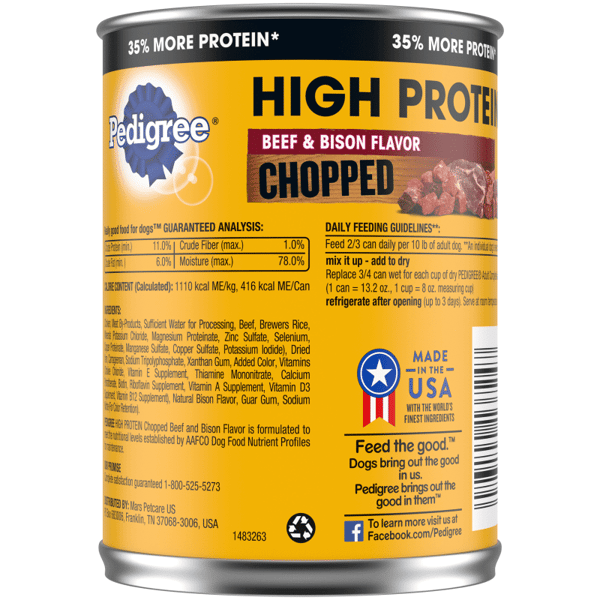 PEDIGREE® Can High Protein Chopped Beef & Bison Flavor image 2