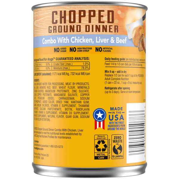 PEDIGREE® Chopped Ground Dinner Combo with Chicken, Beef & Liver Wet Dog Food image 2