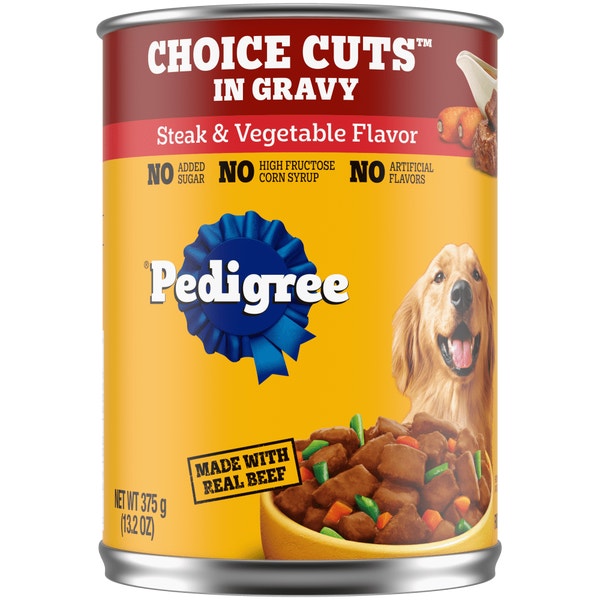 PEDIGREE® CHOICE CUTS™ in Gravy Steak & Vegetable Flavor Wet Dog Food image 1
