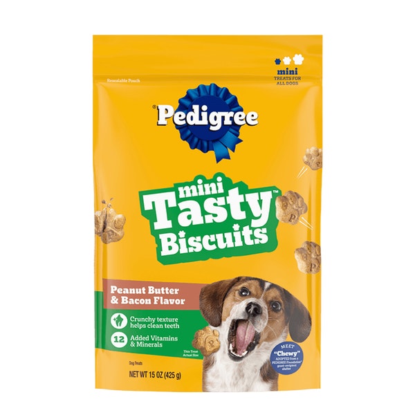 PEDIGREE® Mini Tasty Biscuits Dog Treats, Peanut Butter & Bacon Flavor image 1