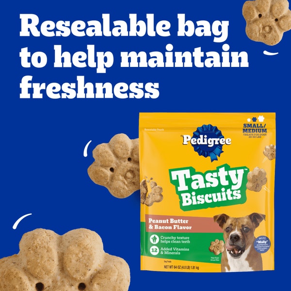 PEDIGREE® Small Tasty Biscuits Dog Treats, Peanut Butter & Bacon Flavor image 4