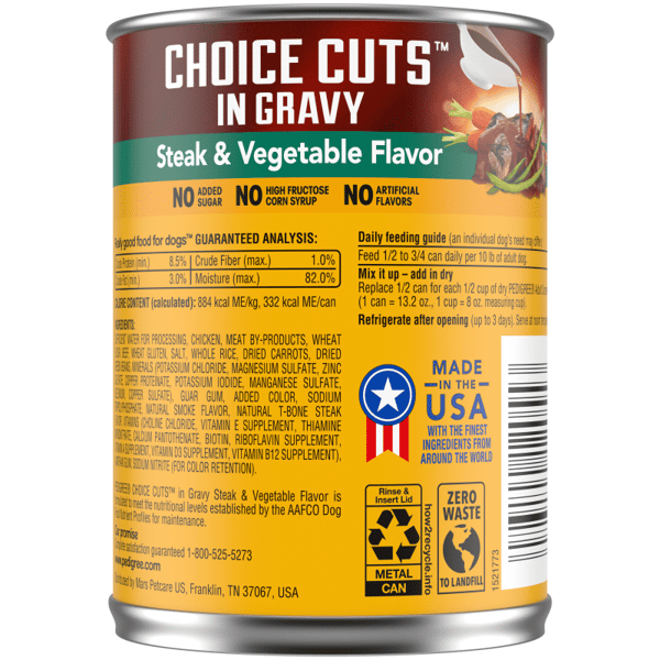 PEDIGREE® CHOICE CUTS™ in Gravy Steak & Vegetable Flavor Wet Dog Food image 2