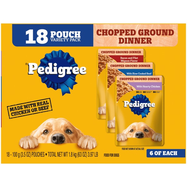 PEDIGREE® Chopped Ground Dinner Wet Meaty Dog Food Variety Pack image 1