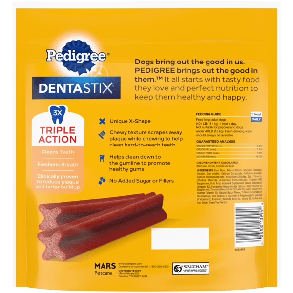PEDIGREE® DENTASTIX™ Bacon Flavor Large Dog Treats image 2