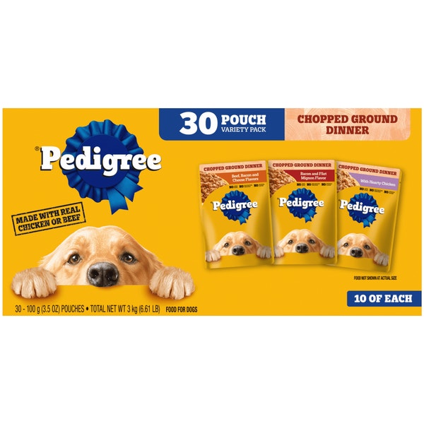 PEDIGREE® Pouch Chopped Ground Dinner 30ct 3 Flavor Variety Pack image 2