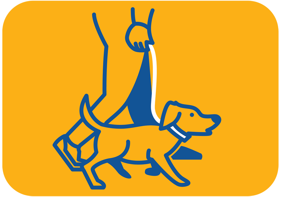 illustration of walking dog on leash