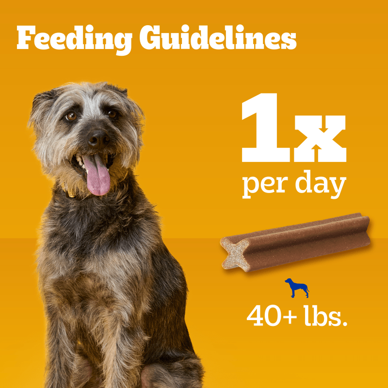 PEDIGREE® DENTASTIX™ Beef Flavor Large Dog Treats feeding guidelines image