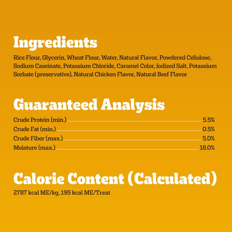 Pedigree Twisty Chews Medium/Large Long-Lasting Dog Treats Chicken & Beef Flavor, 9.17 oz. Pouch ingredients image