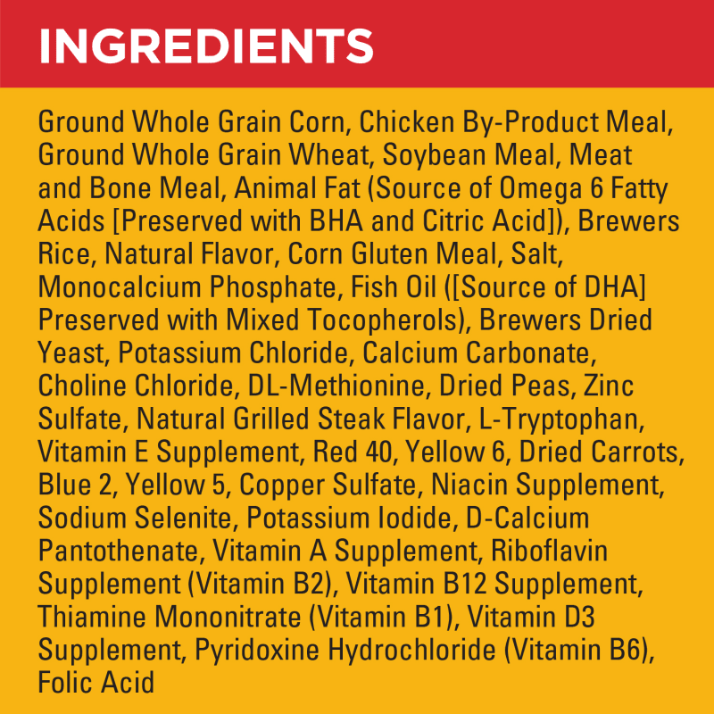 PEDIGREE® PUPPY™ Growth & Protection Dry Dog Food Grilled Steak & Vegetable Flavor ingredients image