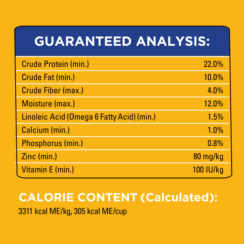 PEDIGREE® Adult Dry Dog Food, Roasted Chicken and Vegetable Flavor with Bacon Flavored Bites guaranteed analysis image