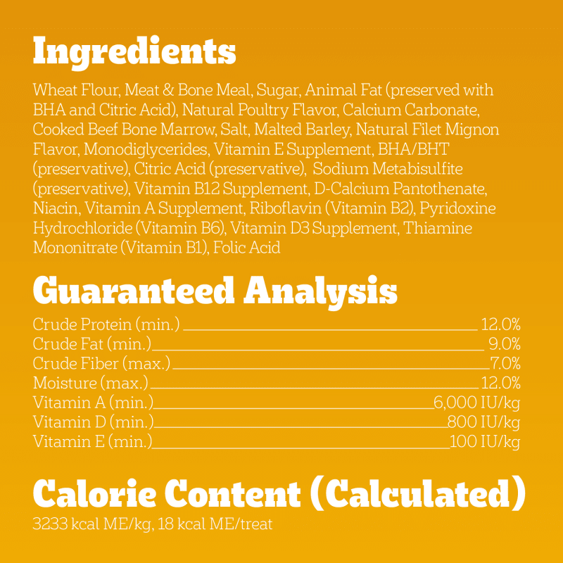 PEDIGREE® MARROBONE™ Real Beef Flavor Snacks for Toy/Small Dogs ingredients image