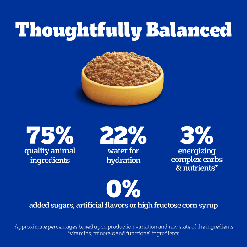 PEDIGREE® Wet Dog Food Chopped Ground Dinner 8ct With Hearty Chicken and Beef, Bacon and Cheese Flavor guaranteed analysis image