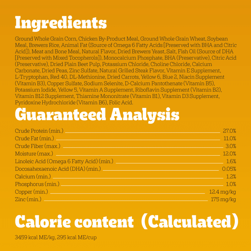 PEDIGREE PUPPY™ Grilled Steak & Vegetable Flavor ingredients image