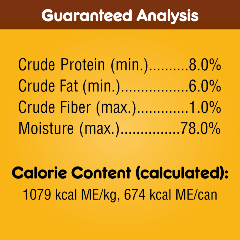 PEDIGREE® Wet Dog Food Chopped Ground Dinner with Beef, Bacon & Cheese Flavor guaranteed analysis image