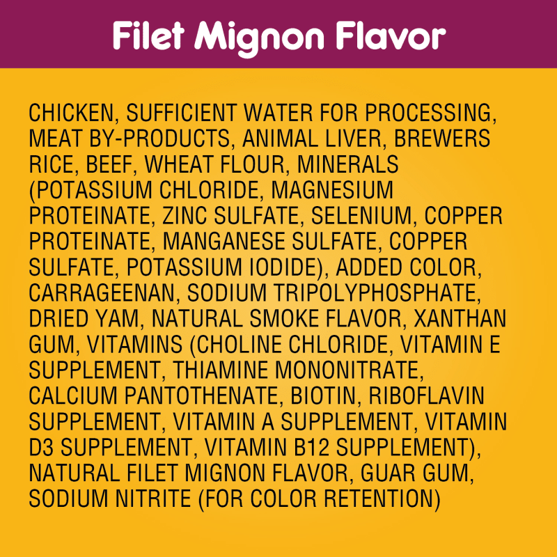 PEDIGREE® Wet Dog Food Chopped Ground Dinner Filet Mignon Flavor ingredients image