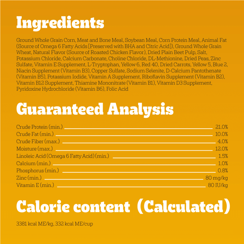 PEDIGREE® Dry Dog Food Adult Roasted Chicken & Vegetable Flavor ingredients image