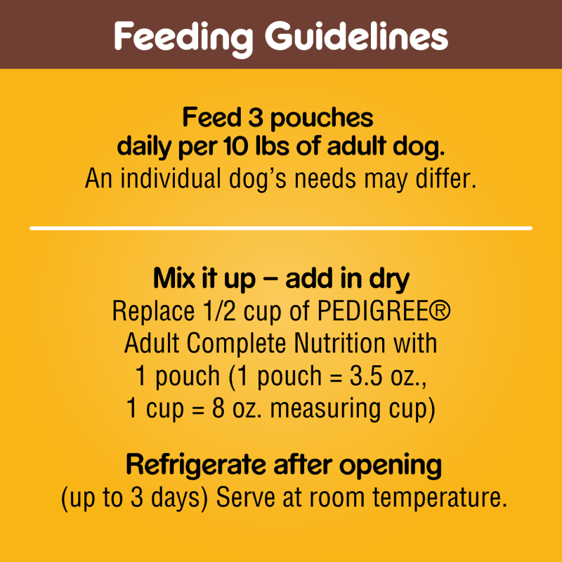 PEDIGREE® CHOICE CUTS™ Filet Mignon Flavor in Gravy Wet Dog Food feeding guidelines image