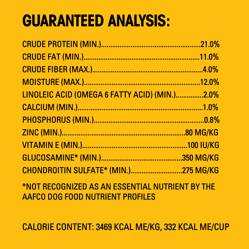 PEDIGREE® Dry Dog Food Small Dog Grilled Steak and Vegetable Flavor guaranteed analysis image