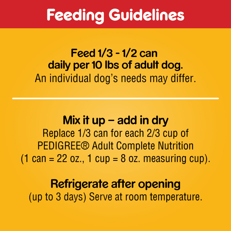 PEDIGREE® CHOICE CUTS™ in Gravy with Beef Wet Dog Food feeding guidelines image