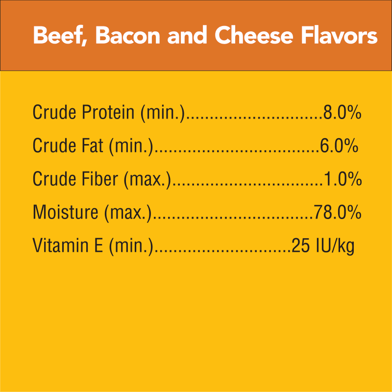 PEDIGREE® Chopped Ground Dinner with Beef, Bacon and Cheese Flavors Wet Dog Food guaranteed analysis image