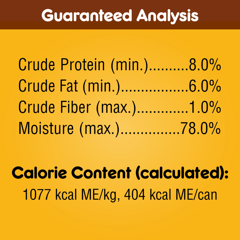 PEDIGREE® Wet Dog Food Chopped Ground Dinner Combo with Chicken, Liver & Beef and Beef, Bacon & Cheese Flavor guaranteed analysis image 2