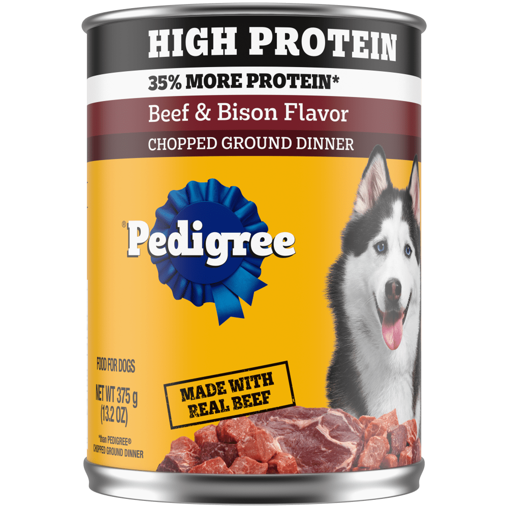 PEDIGREE® Can High Protein Chopped Beef Bison Flavor
