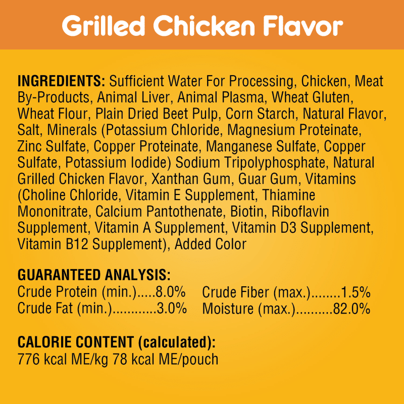 PEDIGREE® CHOICE CUTS™ 18ct Chicken Casserole in Gravy, Grilled Chicken Flavor in Sauce and Beef, Noodles and Vegetables Flavor in Sauce ingredients image 3