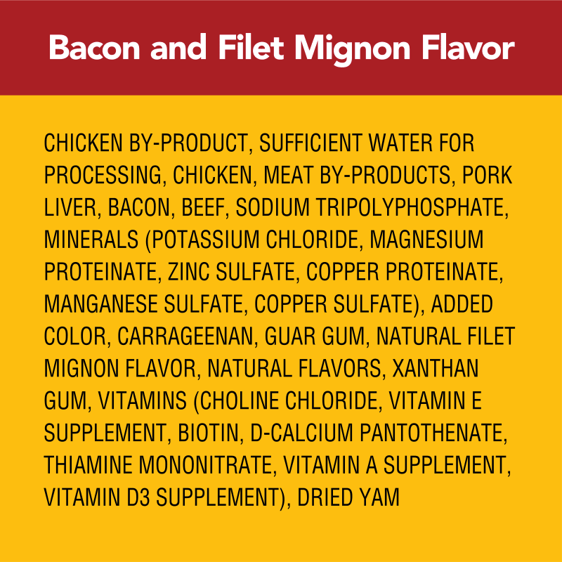 PEDIGREE® Chopped Ground Dinner Bacon & Filet Mignon Flavor Wet Dog Food ingredients image