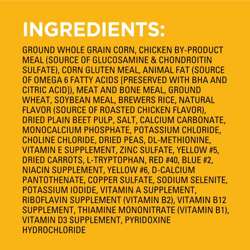 PEDIGREE® Big Dogs Roasted Chicken, Rice & Vegetable Dry Dog Food ingredients image