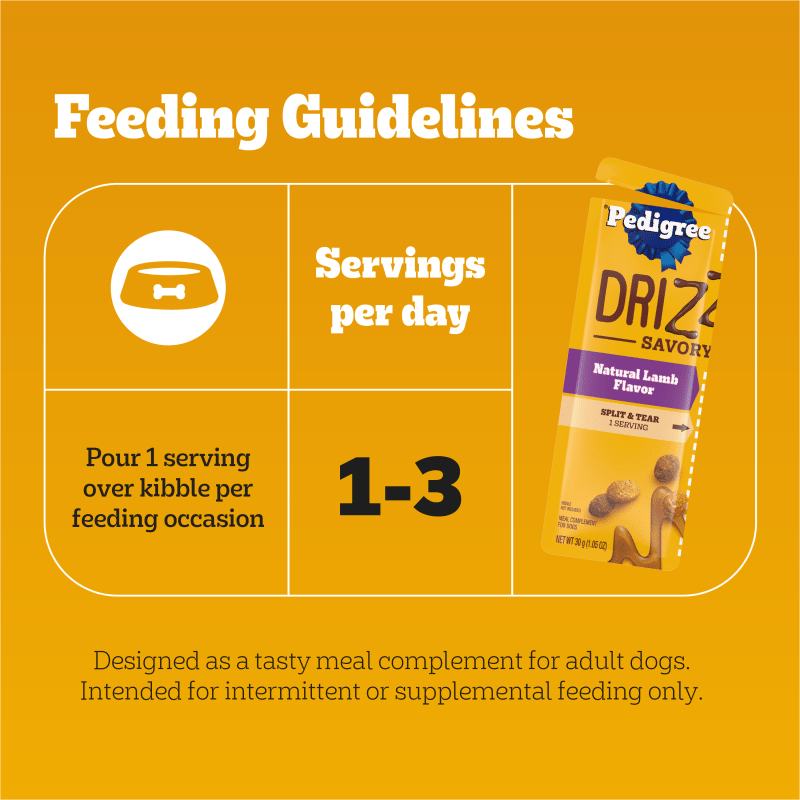 PEDIGREE® DRIZZLERS™ Natural Lamb Flavor feeding guidelines image