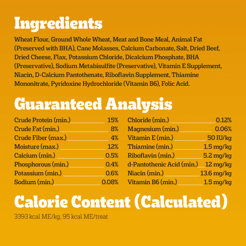 PEDIGREE® Large Tasty Biscuits Dog Treats, Beef & Cheese Flavor ingredients image