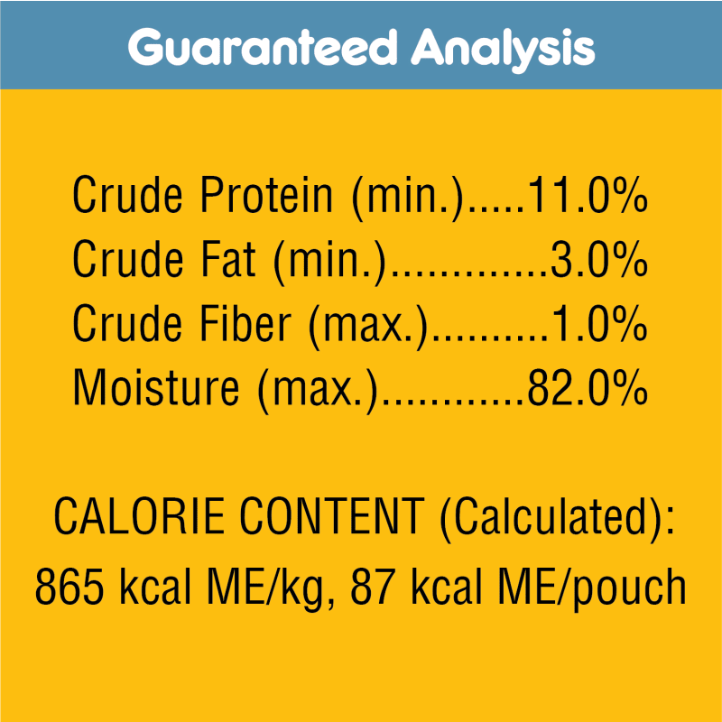 PEDIGREE® High Protein Wet Dog Food Pouches Chicken and Turkey guaranteed analysis image