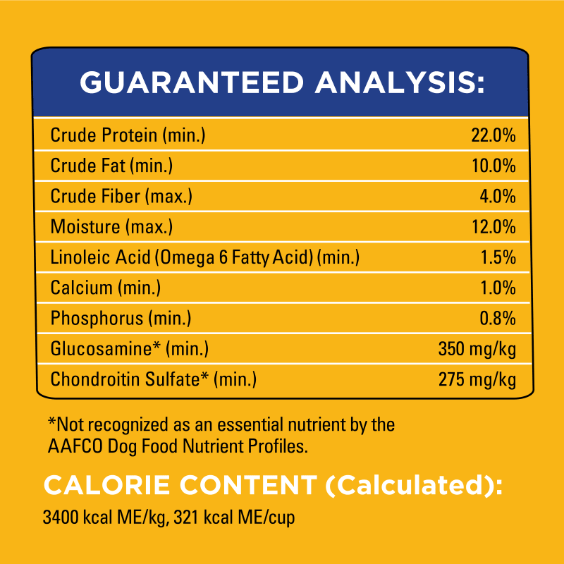 PEDIGREE® Big Dogs Roasted Chicken, Rice & Vegetable Dry Dog Food guaranteed analysis image