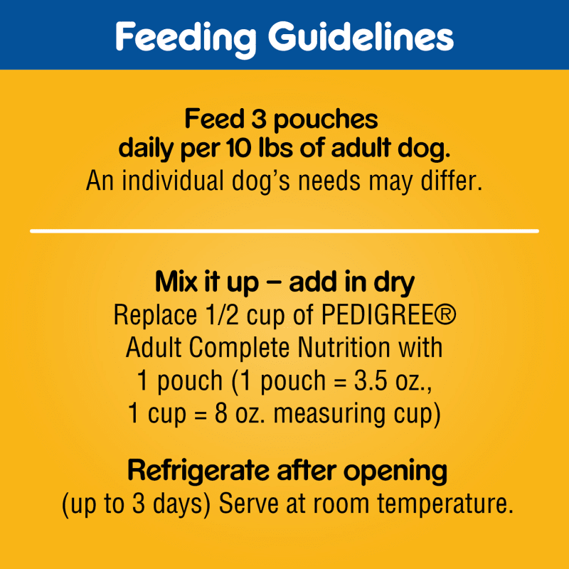 PEDIGREE® TRADITIONAL GROUND DINNER™ 30ct Wet Dog Food feeding guidelines image 1