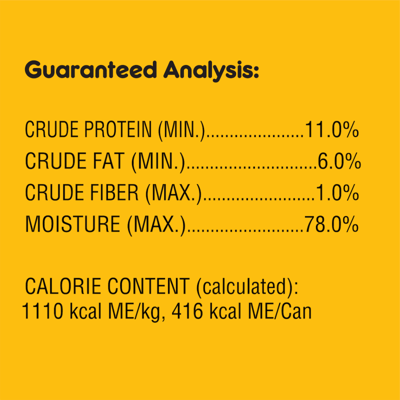 PEDIGREE® Can High Protein Chopped Beef & Bison Flavor guaranteed analysis image