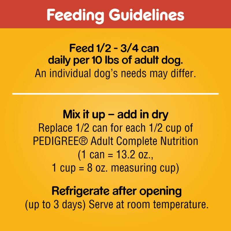 PEDIGREE® Wet Dog Food CHOICE CUTS® in Gravy with Beef feeding guidelines image