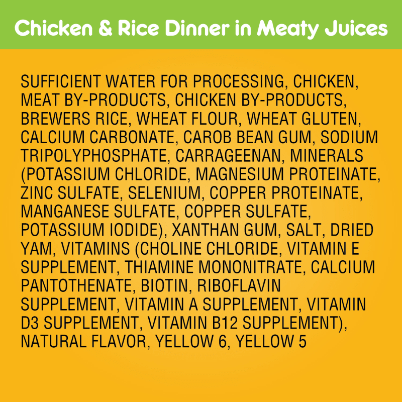 PEDIGREE® Wet Dog Food Weight Management Chicken & Rice Dinner ingredients image