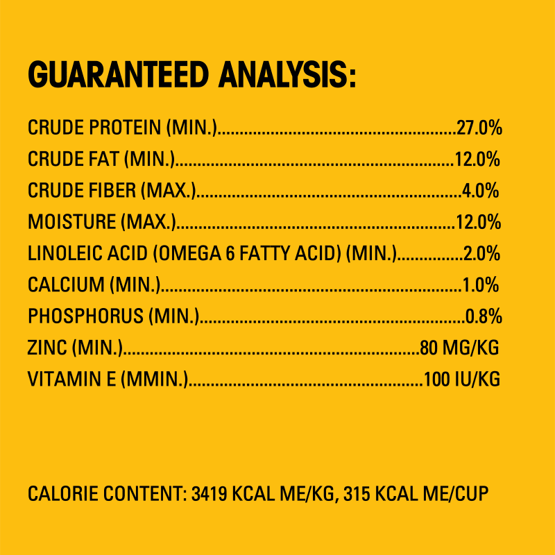 PEDIGREE® Dry Dog Food High Protein Chicken and Turkey Flavor guaranteed analysis image