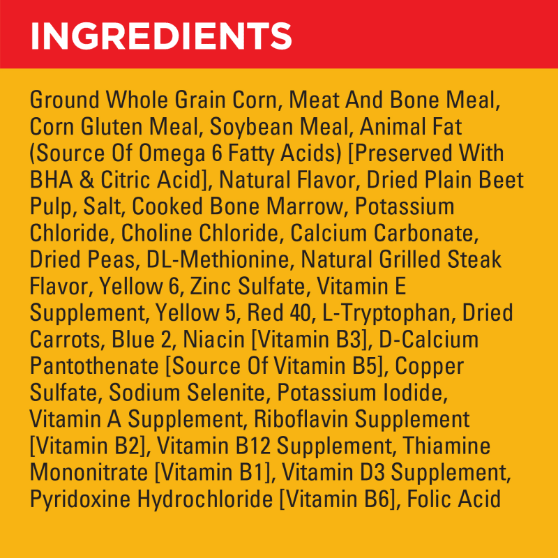 PEDIGREE® Adult Marrobites Steak and Vegetable ingredients image